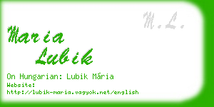maria lubik business card